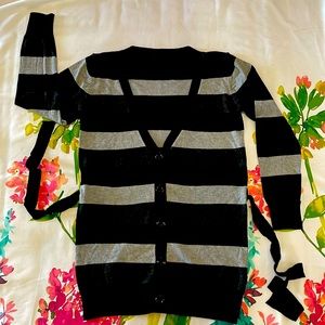 Unbranded stripes cardigan with detachable belt